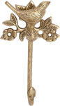 STYLENT Decor Solid Brass Bird Antique Towel Hook Bathroom Accessories Retro Hardware Solid Bird Cloth Hook Wall Mounted Vintage(Brass Polished)