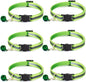 6 Pack Reflective Cat Collar with Bell, Breakaway and Safe Collars for Cats, Nylon, Pet Collar Adjustable19-32cm (Fluorescent Green)