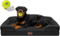 Orthopedic Dog Bed for Extra Large Dogs, XXL Waterproof Egg Crate Memory Foam Pet Bed Bolsters with Removable Washable Cover & Non-Slip Bottom, Tennis Ball Toy, 45x35