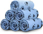 Comsmart Dog Blankets for Small Dogs, 6 Pack Puppy Blanket Cute Paw Print Pet Blanket for Dog, Puppy, Cat, Kitten, 24x28 inches, Blue