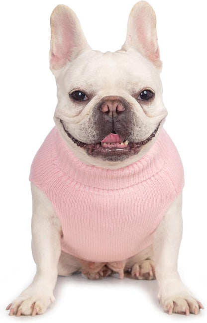 Stretchy Cat Sweater - 17 Colors & 6 Sizes | Snug Winter-Ready Knit for Boy/Girl Cats & Kittens(Light Pink, Large)