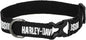 Harley-Davidson Cotton Webbing H-D Text Adjustable Pet Collar – Black/White (M)