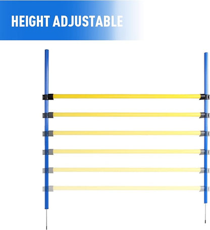 Pet Prime Dog Agility Training Equipment for Dog Obstacle Course Backyard Height Adjustable Jumper Hurdle Bar Portable Dogs Park Exercise Tool