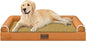 Large Dog Bed Orthopedic Washable: Beds Bolster XL Bed Medium Large Dogs Egg Crate Foam Couch Sofa Waterproof with Removable Cover - Orange