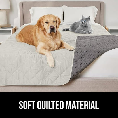 GORILLA GRIP Waterproof Couch Cover for Dogs, Gripped Slip Resistant Backing, Leak Proof Washable Dog Blanket Covers Sofa, Bed, Sectional, Crate, Car, RV Seats, Pet Puppy Essentials, 50x40 Light Taupe
