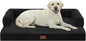 Orthopedic Dog Beds for Extra Large Dogs, Waterproof Egg Crate Foam XL Dog Bed with Sides 45x35Inch, Big Dogs Couch Beds with Removable Washable Cover and Nonskid Bottom, Black
