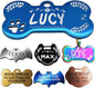 Stainless Steel Personalized Pet ID Tags, Art Design for Dog Tags, Cat Tags, Customized and Engraved on Both Sides of ID Tag, in Black, Silver, Blue, Gold, Rose Gold and Rainbow Color