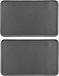 Amazon Basics Waterproof Non-Slip Silicone Pet Feeding Mat with Raised Edges, Prevents Spills, Easy to Clean, Protects Floors for Cat & Dog Food and Water Bowls, 18.5 x 11.5 Inches, Gray, 2-Pack