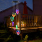 American Flag Solar Wind Chimes, Heart-Shaped Love Patriotic Wind Chime Color Changing Solar Lights for Garden Patio Home Decor