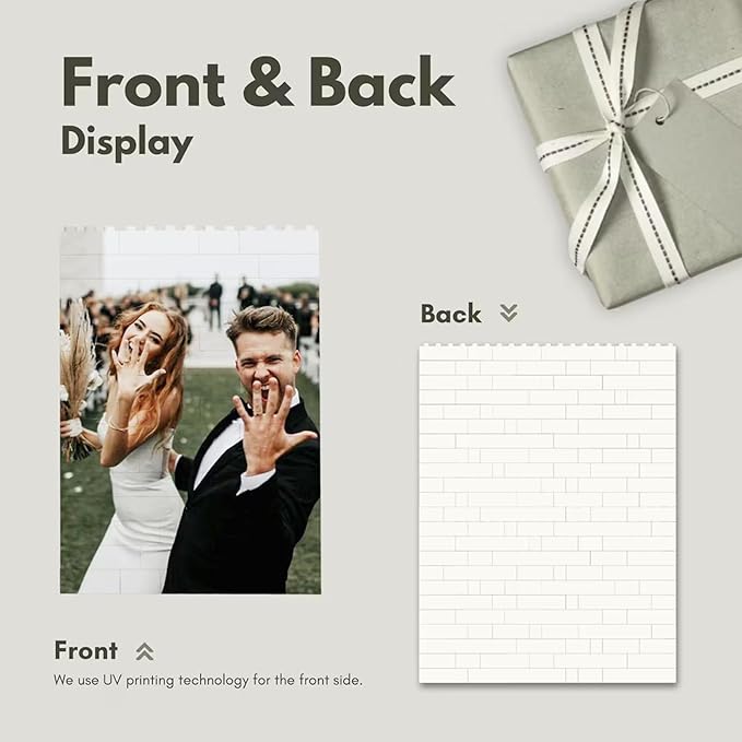 NAZENTI Personalized Photo Building Blocks For Couples, Bricks Style Puzzle Blocks Gifts For Boyfriend, Custom Home Decor & Valentines Day Gift, Anniversary Keepsake gifts for Couple Family Besties