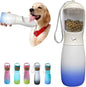 Outdoor Dog Water Bottle, Portable Puppy Essentials for Camping Travel, Food Grade Travel Dog Water Bowl Dispenser, Large Capacity Pet Water Bottle, Gifts for Dog (19Oz, White&Blue)