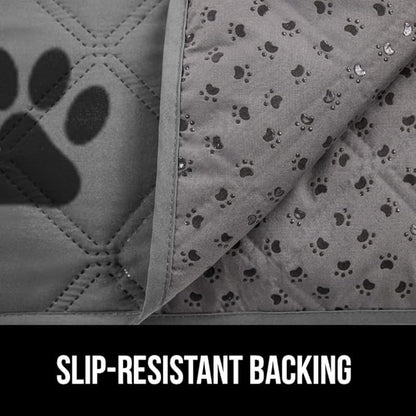GORILLA GRIP Waterproof Bed Cover for Dogs, 102x82, Gripped Slip Resistant Backing, Leak Proof Washable Dog Blanket Covers Sofa, Couch, Sectional, Crate, Car, RV Seats, Pet Puppy Essentials, Gray Paw