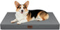 Outdoor Orthopedic Dog Bed, Waterproof Dog Bed for Large Dogs 36x27 Inch, Egg Crate Foam Pet Mat with Washable Removable Oxford Cooling Cover, Grey