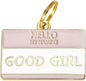 Two Tails Pet Company Personalized 'Good Girl' Pet ID Tag & Collar Charm - Custom Engraved Dog Tags for Pets - Luxury Brass, Gold Plating