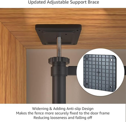 unipaws 75" High Extra Tall Cat Gate, Auto Closing and No Drilling Safety Gate for Doorway Hallway Stairs, Cat Dog Proof, Fit for 35"-38" Wide Opening, Indoor Use, Black