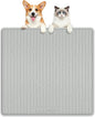 Silicone Cat & Dog Food Mat, 24" x 24" Large Pet Feeding Mat for Cats and Dogs Bowl, Pet Placemat for Food and Water with Raised Edge, Waterproof, Leakproof (Grey)