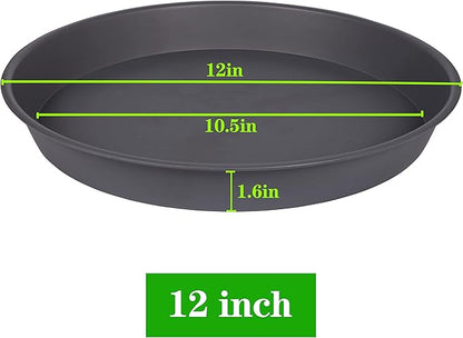 2 Pack of Bird Bath Bowl 12", 1.6" Depth, 10 12 inch Birdbath Bowls Dish Only for The Garden, Large Plant Saucer (12", Gray)
