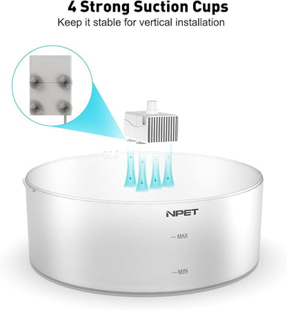 NPET DF10 Dog Water Fountain, 170oz/1.3Gallon/5L Large Automatic Pet Water Dispenser Cat Water Fountain with Cleaning Kit, Replacement Filter for Cat, Dogs, Multiple Pets (Replacement Pump)