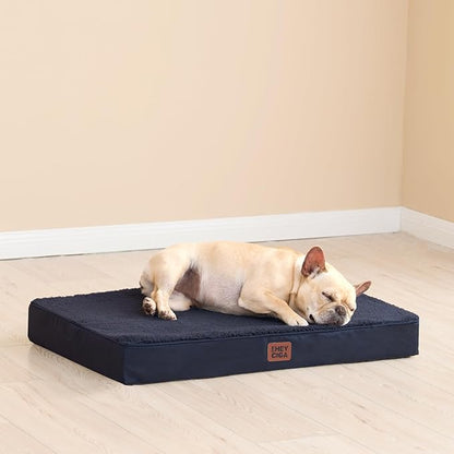 EHEYCIGA Orthopedic XL Dog Beds for Extra Large Dogs with Removable Washable Cover, Navy, 44x32