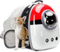 Back Expandable Cat Backpack Carrier, Fit up to 12 lbs, Hard Shell Bubble Dome Window Pet Transport and Carry Bag for Kitten Cat Bunny Rabbit and Small Puppy