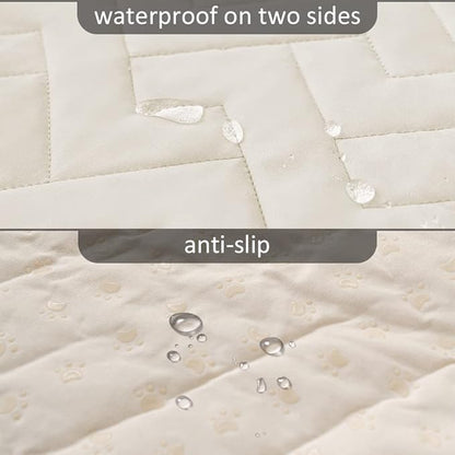 fuguitex Waterproof Dog Bed Cover Couch Cover, Anti-Slip Cat Mat Pet Pad Blanket for Sofa Chair Recliner Furniture Protrctor