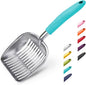 WePet Cat Litter Scoop, Aluminum Alloy Sifter, Kitty Metal Scooper, Deep Shovel, Long Handle, Poop Sifting, Kitten Pooper Lifter, Durable, Heavy Duty, for Litter Box