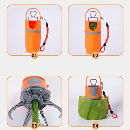 Pooper Scooper for Dog - Doggy Yard Trash Picker Upper, Animals Waste Grabber, Portable Dog Poop Holder with Waste Bag Pouch | Travel Pet Accessories for Walking Small and Large Dogs
