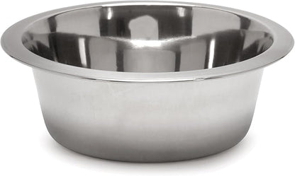 Jeffers Pet Standard Weight Stainless Steel Bowls for Dogs, Cats, Puppies, Kittens, Food & Water, Durable Feeding Dish, Travel, Camping, Indoor Outdoor Use, Dishwasher Safe Pet Accessories -3 Quart