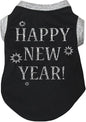 Petitebella Bling Happy New Year Puppy Dog Shirt (Black/Sliver, XX-Large)