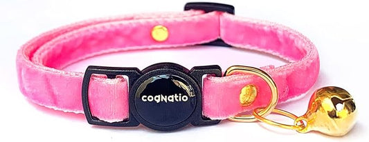 Safety Quick Release Cat Collars,Double Velvet with Bell Available in a Range Colors,Perfect for Your Kitty, Adjustable 20-30 cm