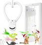 Interactive Cat Toys for Indoor Cats: Automatic Flying Bird Feather Wand Chase Exercise Enrichment Stimulation, USB Rechargeable Durable Safe Hanging Toy for Bored Kittens Adult Multi Cat Households