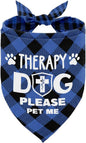 Dog Bandana, Therapy Dog Please Pet Me with, Dogs Scarf Classical Printing, Dogs Scarf Accessories, Doggy Kerchief Pet Kerchief, Christmas Birthday Thanksgiving Doggy Gift A01