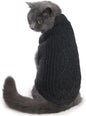 Stretchy Cat Sweater - 17 Colors & 6 Sizes | Snug Winter-Ready Knit for Boy/Girl Cats & Kittens(Dark Gray, Large)