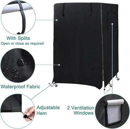 Universal Bird Cage Cover, Dark Colored Drape for Animal Crate, Waterproof & Washable Night Cover for Cages, Distraction and Light Eliminator for Mink, Totoro, Parakeets, Parrot (XL - 38”L×23”W×51”H)