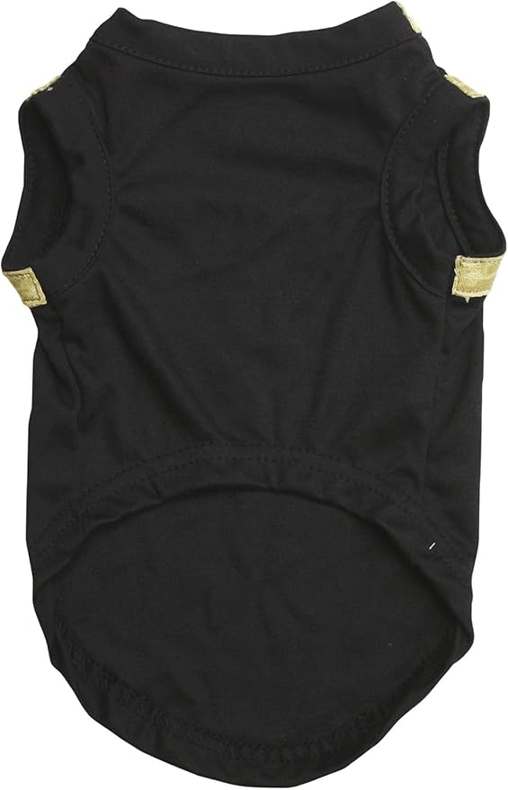 Petitebella Bling Happy New Year Puppy Dog Shirt (Black/Bright Gold, Small)