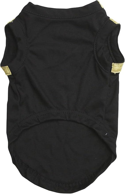 Petitebella Bling Happy New Year Puppy Dog Shirt (Black/Bright Gold, Small)