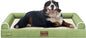 Large Dog Bed Orthopedic Washable: Jumbo Dog Bed Bolster Extra Large Dogs Egg Crate Foam Sofa Couch Waterproof Removable Cover - Grass Green