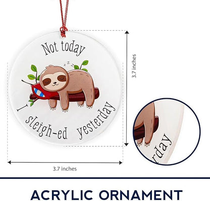 Sloth Gifts for Women, Sloth Ornament, Christmas Ornament 2025 Funny Lazy Animal Christmas Decoration, Cute Woodland Ornament for Tree, Unique Animal Lovers Gift, Relaxed Holiday Decor Idea