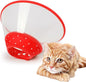Pet Cone Recovery Dog Cone Adjustable Dog Collar Clear Padded Collar with Breathable Soft Edge, Plastic Puppy Cone Protect The Neck Surgery Recovery, Designed for Cats and Puppies (Small, Red)