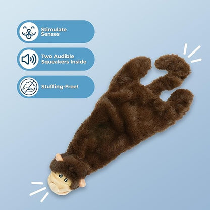 Best Pet Supplies Squeaky Dog Toys with Soft Durable Fabric for Small, Medium and Large Pets Interactive Toy for Indoor Play, Supports Active Biting and Play - Monkey, Squirrel, Medium