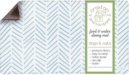 CROXTON & CO. Non-Slip Faux Leather Pet Feeding Mat for Dog Bowls | Large Bowl Mat for Food and Water | Durable, Easy-to-Clean Pet Food Mat for Floors | Size: 16.5"x28"