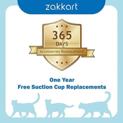 Zakkart Foldable Cat Hammock for Window - Cordless, Embeded Machine Washable Bed, Robust Metal Frame - Cat Window Perch for Large Cats and Kittens (White Bolster Bed, Medium)