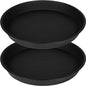 2 Pack of 8 inch Plant Saucer Clear, Heavy Duty Plastic Plant Water Tray 8 inch Round, Flower Plant Saucers for Indoors No Holes, Plant Dishes Saucer for Planter 7"/8" (8", Black)