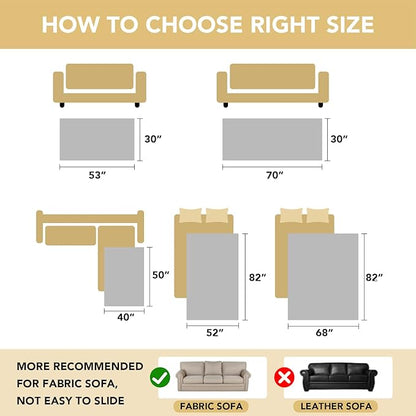 H.VERSAILTEX Non Slip Pet Couch Cover Chenille Dog Bed Protector Thick Soft Sofa Slipcover Pet Friendly Washable Couch Cushion Covers for Pets (40" x 50", Ivory)