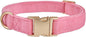 Soft Cotton Dog Collar with Metal Buckle Adjustable Heavy Duty Comfy Corduroy Collars for Small Medium Large Dogs,Rosy Pink,Large