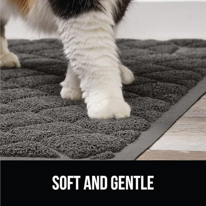 GORILLA GRIP Cat Litter Box Mat, Water Resistant, US Designed Kitty Litter Trapping Mats, Easy to Clean, Scatter Control, Less Mess and Clean Floors, Kitten Supplies for Indoor Cats, 30x20 Dark Gray