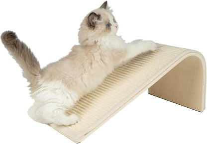Best Pet Supplies Catify Cat Scratcher, Fun Interactive Scratchers, Posts, Poles, Claw Safe, Furniture Saver Indoor Play Support Natural Cat Behaviors Heavy Duty - Ramp (Cream)