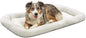MidWest Homes for Pets QuietTime Dog Bed – White Fleece Bolster, Ultra-Soft and Machine Washable, Fits 42-Inch Crates and Carriers, for Large Breed Dogs