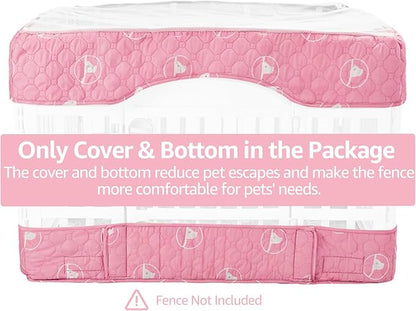 PJYuCien Dog Playpen Bottom Pad and Cover Fits for 36 Inch 4 Panels Exercise Pet Pen, Pink