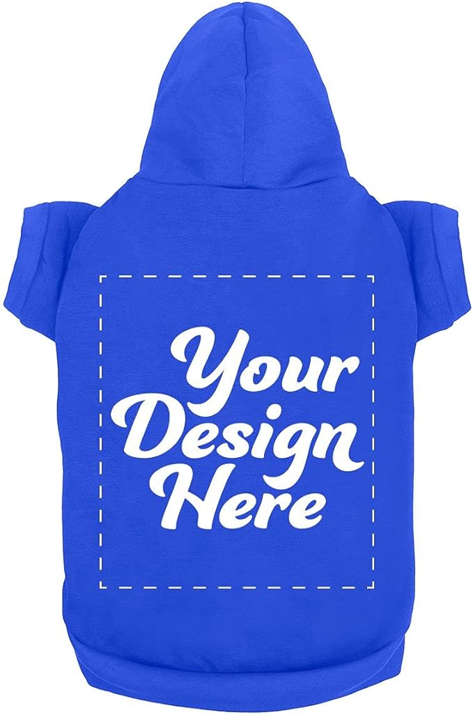 Personalized Dog Hooded Custom Sweatshirt Pet Pullover Hoodie Text/Image Small/Medium/Large Dogs,Puppy,Cat and Kitten